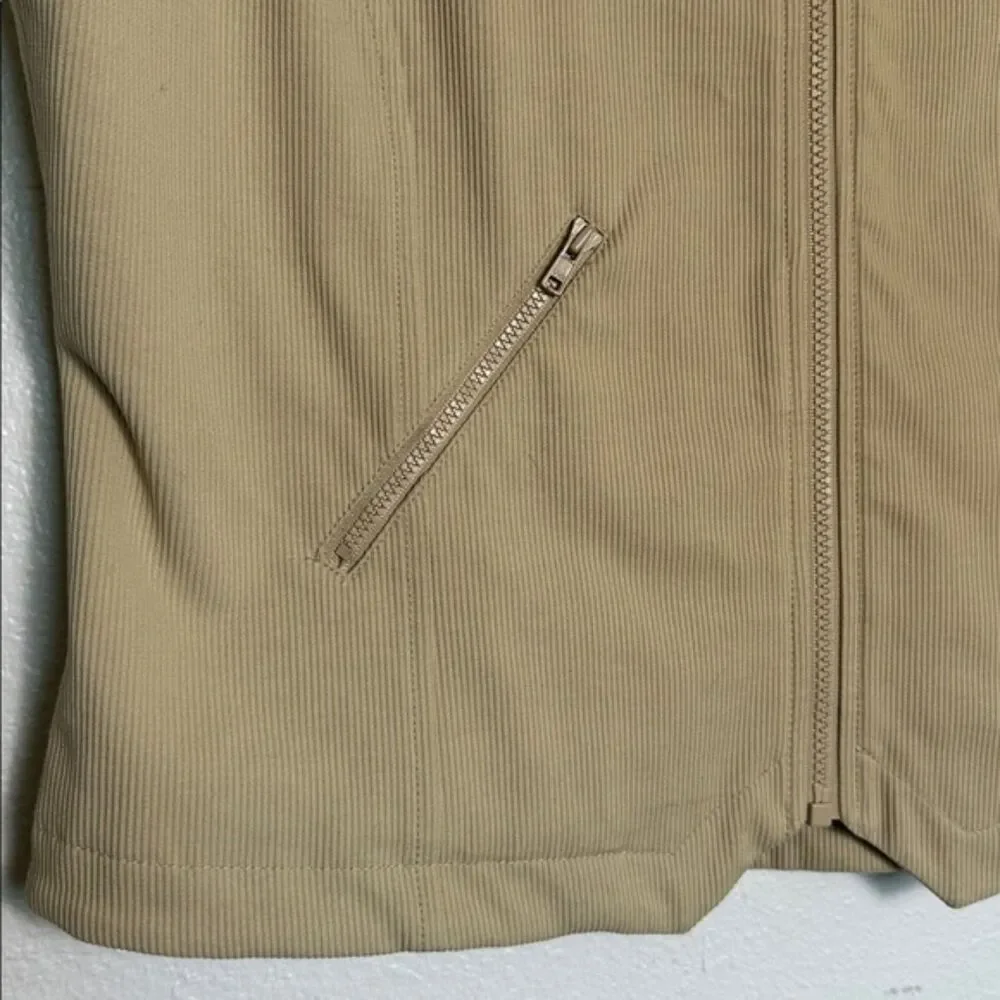 Goode Rider Corduroy Vest Womens XL Horse Riding Equestrian Zip Outerwear Tan